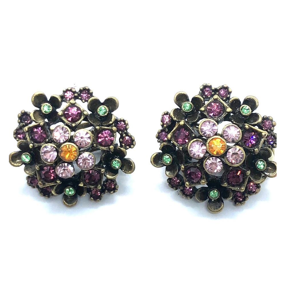 LaVintage Antique Gold Brass Earring Set